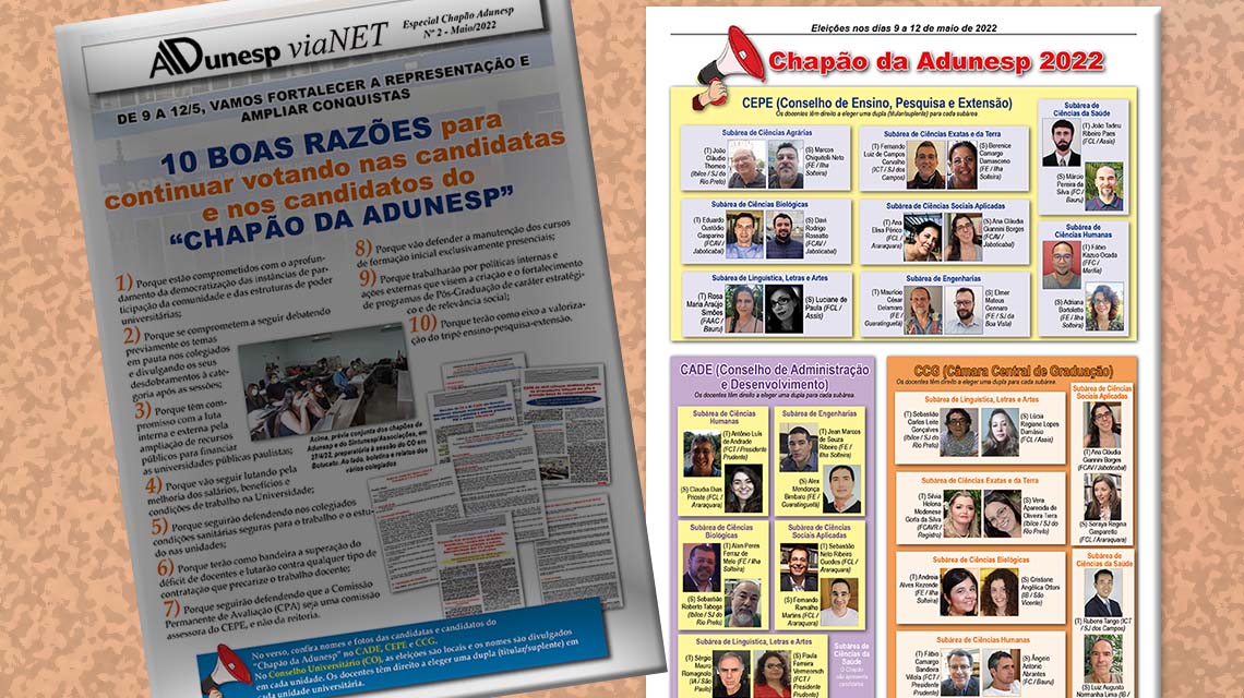 10 BOAS RAZÕES para continuar votando no “Chapão da Adunesp”: De 9 a 12/5, fortalecer a representação e ampliar conquistas