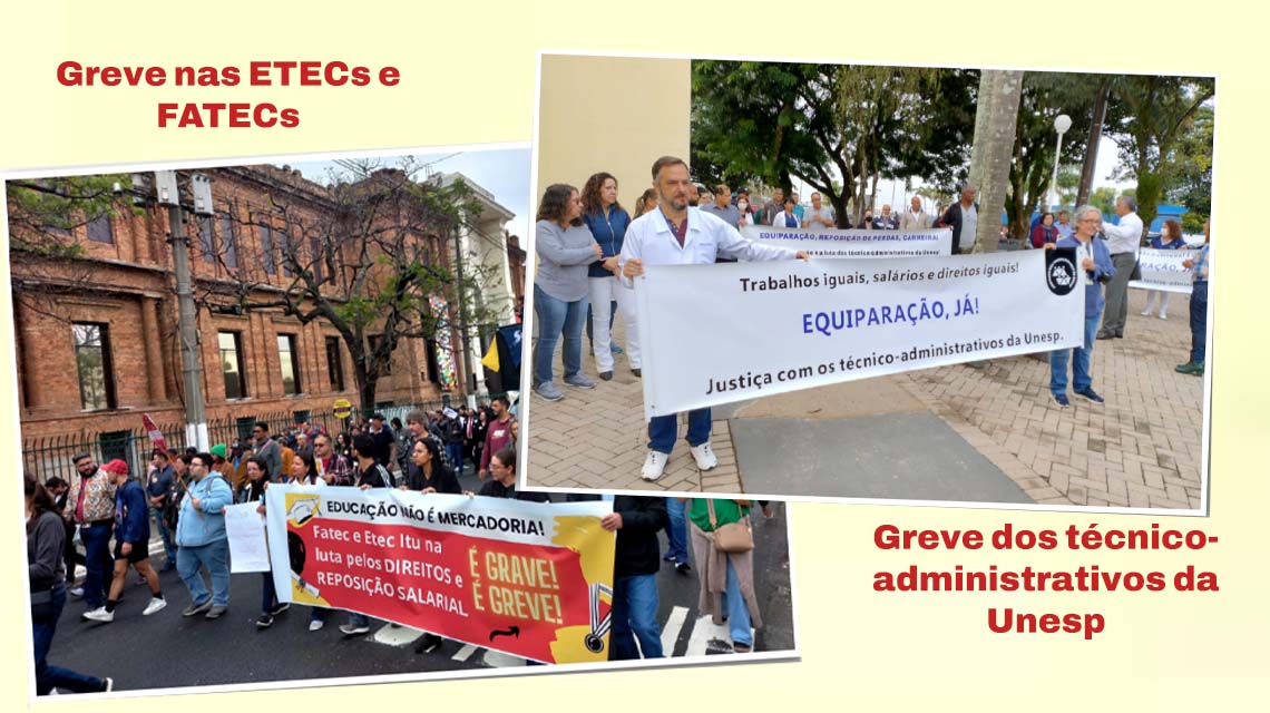 Adunesp manifesta apoio às greves no segmento técnico-administrativo da Unesp e nas ETECs/FATECs do Centro Paula Souza