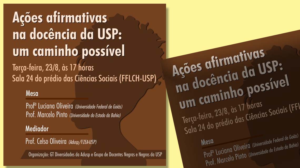 Adoção de ações afirmativas na docência: Fórum das Seis convida para seminário da Adusp na terça, 23/8, 17h