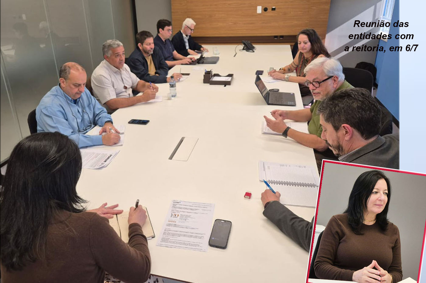 Sindicatos discutem termos de final de greve com reitoria. Garantia de reposição de atividades, sem prejuízo de nenhum segmento, é ponto consensual