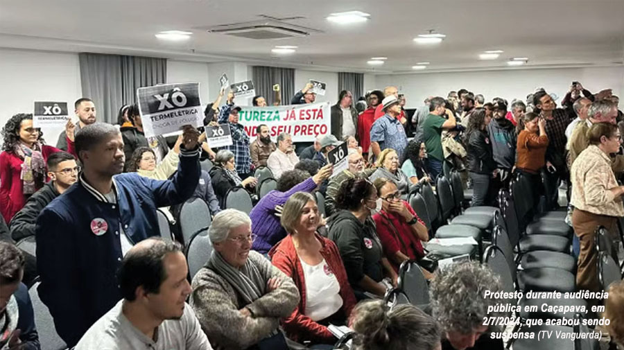 Moção aprovada na FEG manifesta preocupação com usina termelétrica em Caçapava. Ambientalistas e movimentos sociais alertam sobre riscos